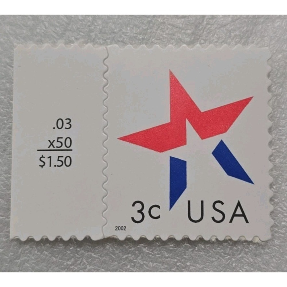 2002 US "Star" Definite Postage Stamp 3-cent